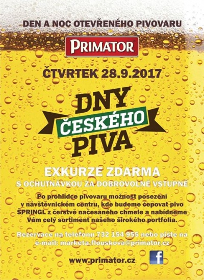 Den a noc otevřeného pivovaru PRIMÁTOR 2017