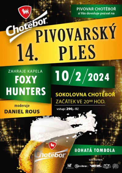 14. Pivovarský ples pivovaru Chotěboř 2024